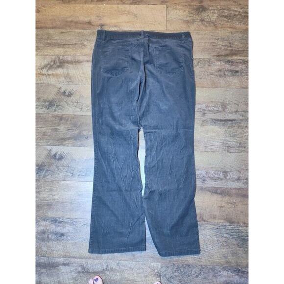 Lands End Corduroy Pants Womens 18 Black Mid Rise Straight Leg Casual Stretch - Picture 2 of 3